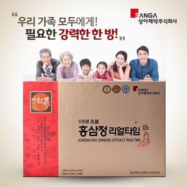 Nước hồng sâm SangA dành cho người lớn, hộp 30 gói - Hồng sâm hàn quốc Korea Red Ginseng