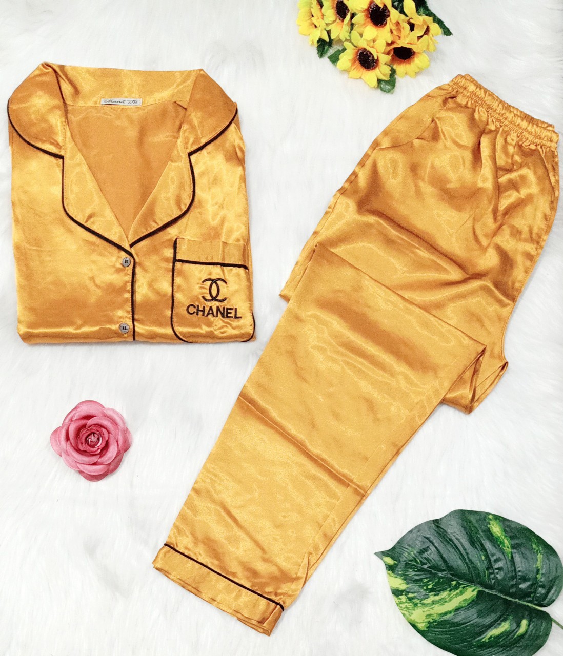 [HCM]Bộ pijama phi lụa loại 1 cao cấp quần dài 40 đến 58kg