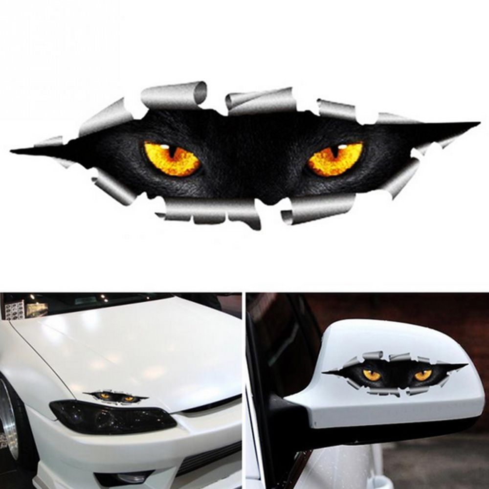 QBHDIA Black Cat Eye Decoration All Styling Eyes Waterproof Whole Cars Peeking Auto Accessories Car Sticker Cat Eye Sticker