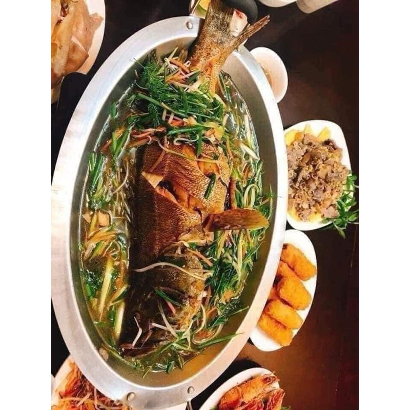 Khay cá chép om dưa - chảo cá chép om dưa