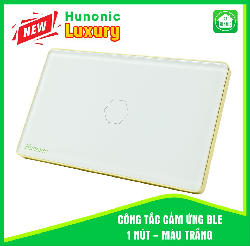 Công Tắc HUNONIC LUXURY - 01 Nút (02 Màu Trắng/Đen)