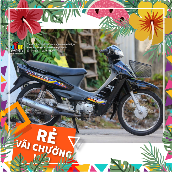 Tem rời Viva 110 họa tiết đơn giản bắt mắt