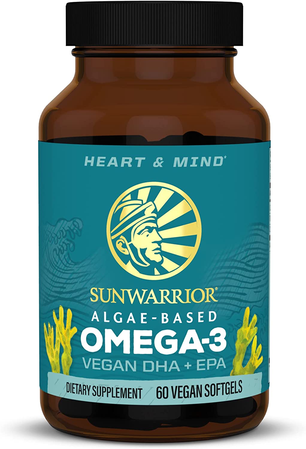 Sunwarrior Vegan Omega 3 DHA & EPA Supplement | Algal Oil - Preferred Alternative to Fish Oil - Supports Brain, Eye, Joint & Heart Health