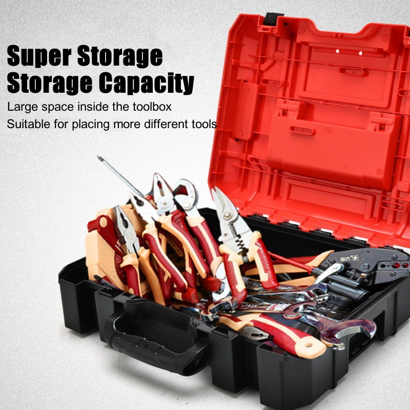 Stackable Combination Tool Box Organizer Plasic Thick Suitcase Drill Hardware Tool Storage Box Electrician Carpenter Toolbox