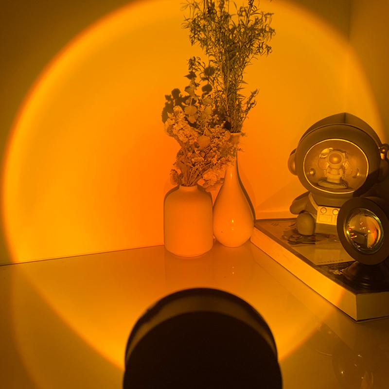 Led USB Sunset Lamp Projector Home Decor Night Light Portable Mood Light For Bedroom Living Room Wall Photography Neon Lights MENGYU. 