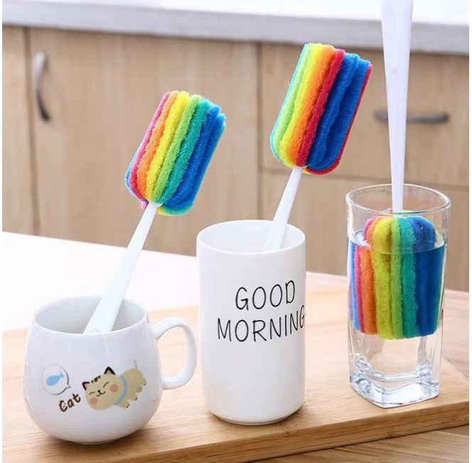 CÂY CỌ RỬA CỐC CHÉN BÌNH SỮA CỌ LY ( XỐP 7 MÀU)