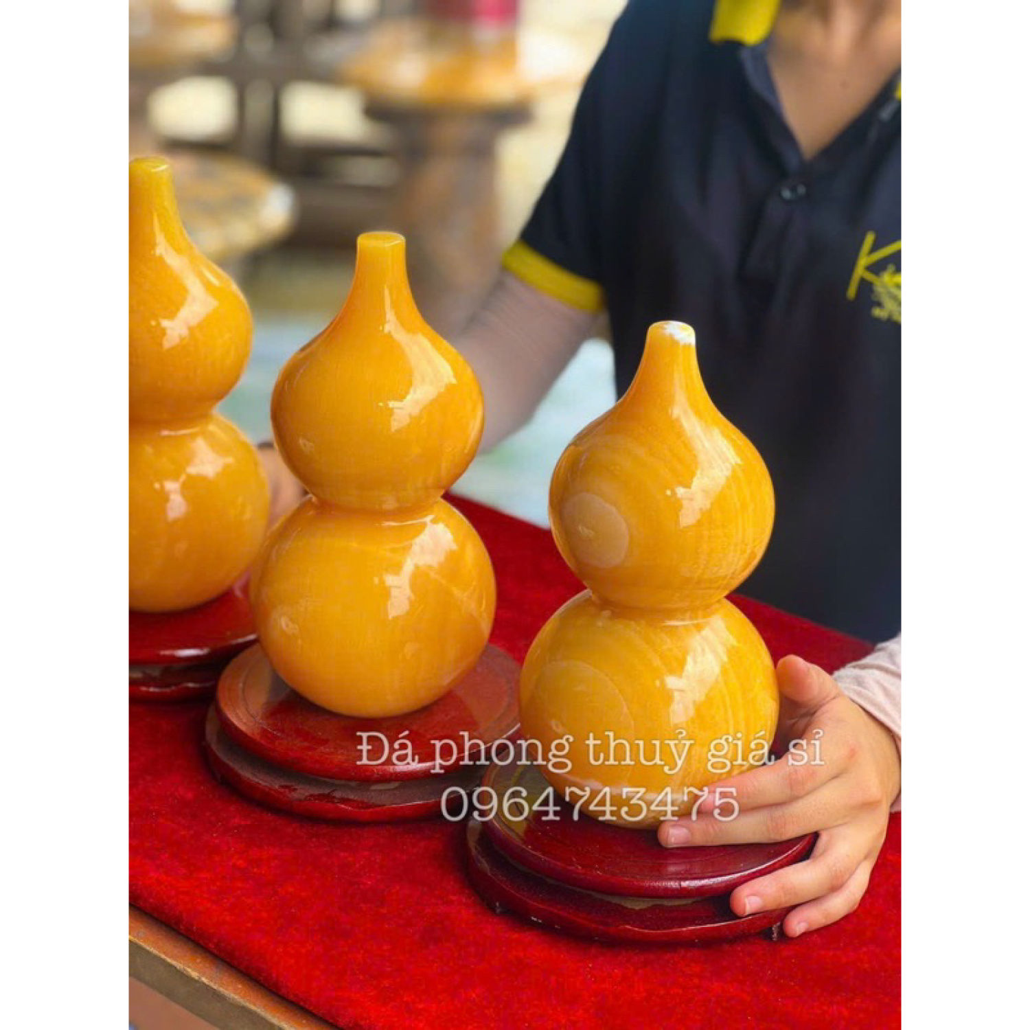 Hồ lô đá ngọc hoàng long - cao 12cm & 15cm & 23cm đẹp vip phong thuỷ