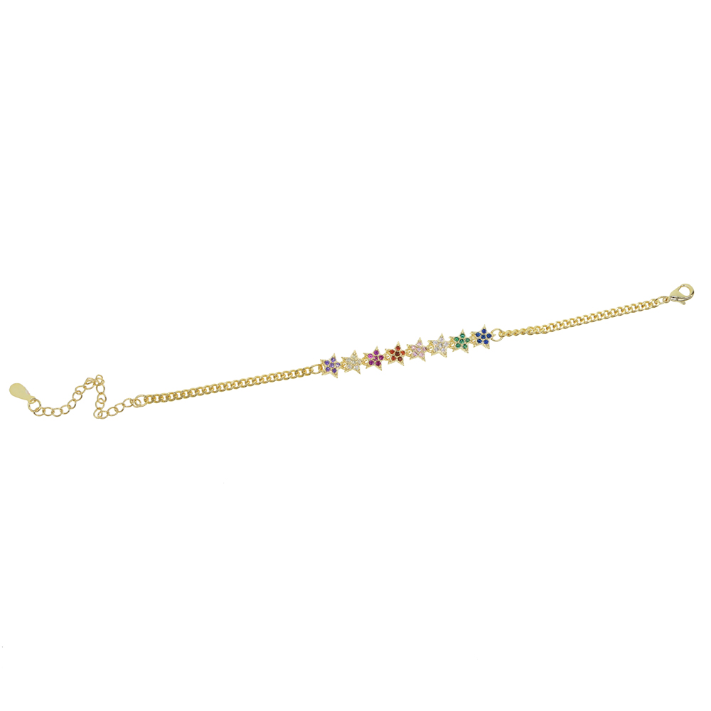 minimal%20flower%20star%20charm%20for%20lady%20girl%20gift%20rainbow%20colorful%20zirconia%20cuban%20link%20chain%20bracelet%20-%20Image%203