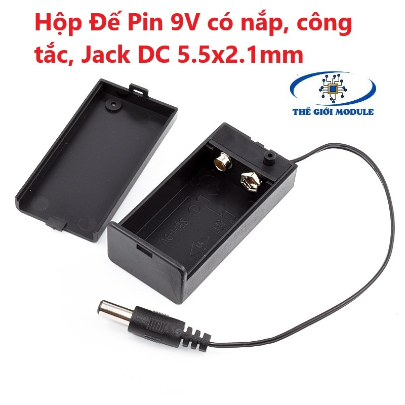 Hộp pin 9V có công tắc