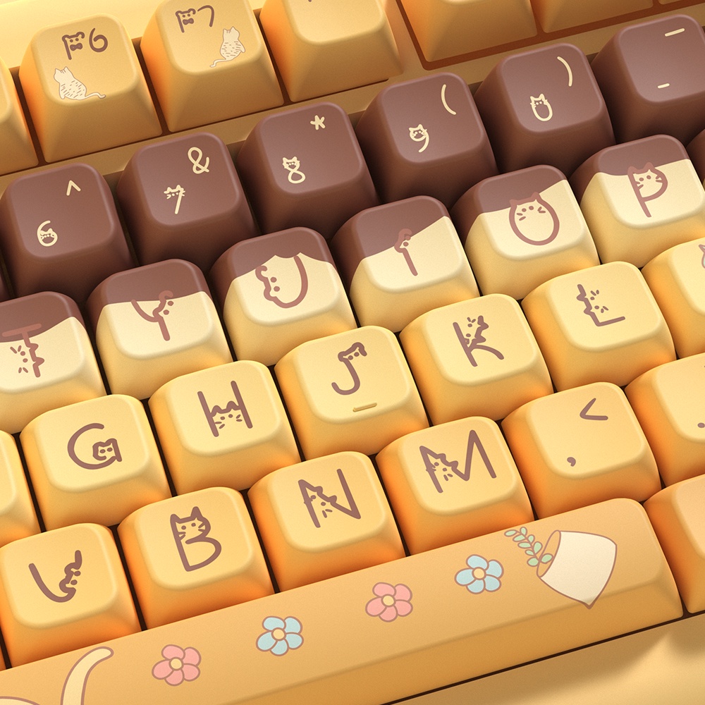 Pudding Theme Keycaps 138/158keys MDA Profile Five-sided Sublimation Cute Keyboard Caps Mechanical Keyboard Key Caps