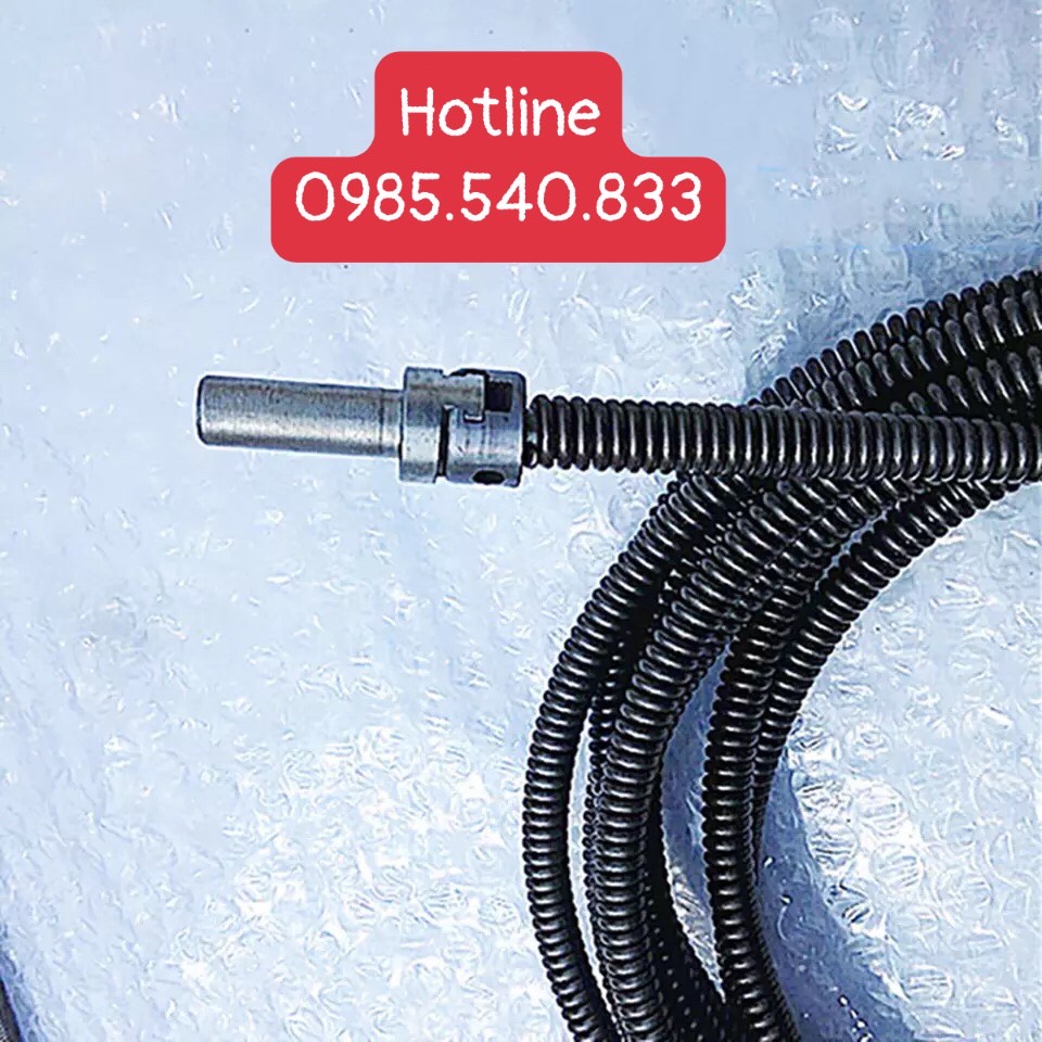 Dây thông tắc cống dùng cho máy khoan ( 21m dây + 6 đầu thông + kết nối máy khoan )