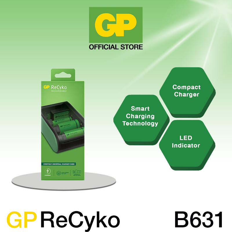 GP ReCyko Everyday Universal Battery Charger B631 (USB Charger ...