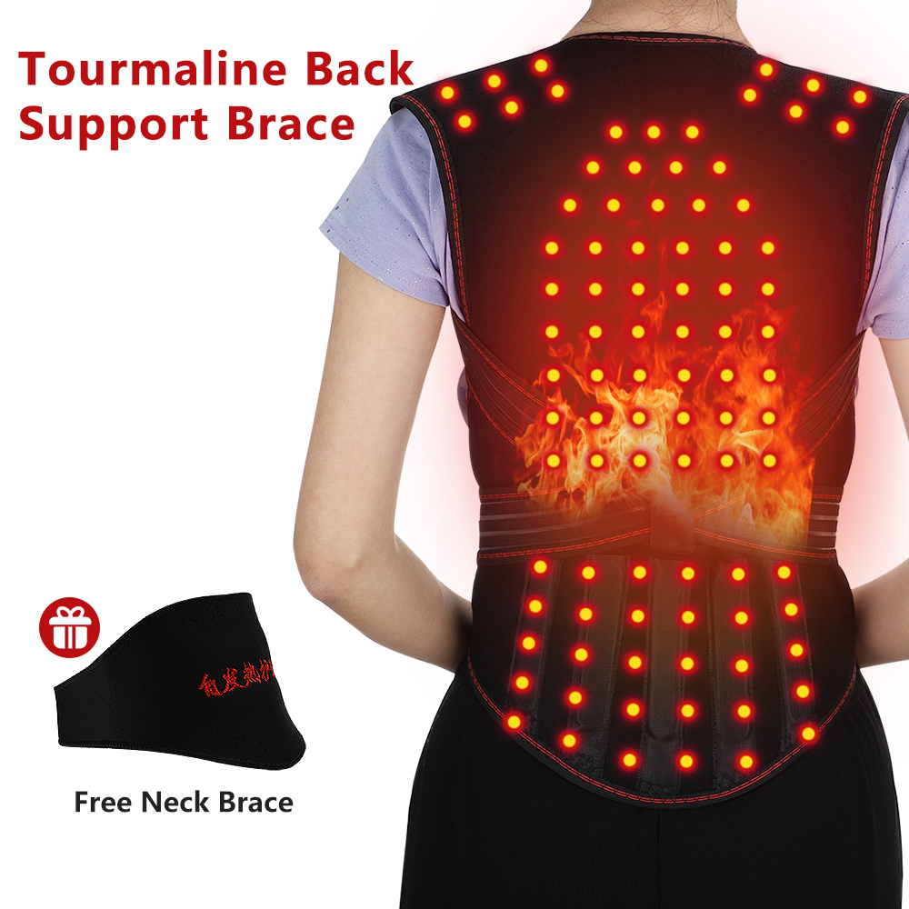 Hỗ trợ lưng từ tính Tourmaline Tự sưởi ấm Trị liệu Thắt lưng Tư thế vai Chỉnh sửa cột sống Thắt lưng Nẹp lưng Đai hỗ trợ Giảm đau