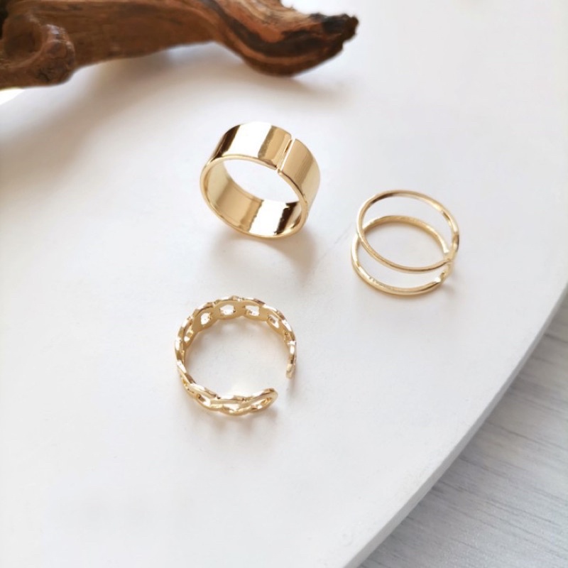 Set nhẫn 3 chiếc phong cách unisex , combo 3 nhẫn hàn quốc