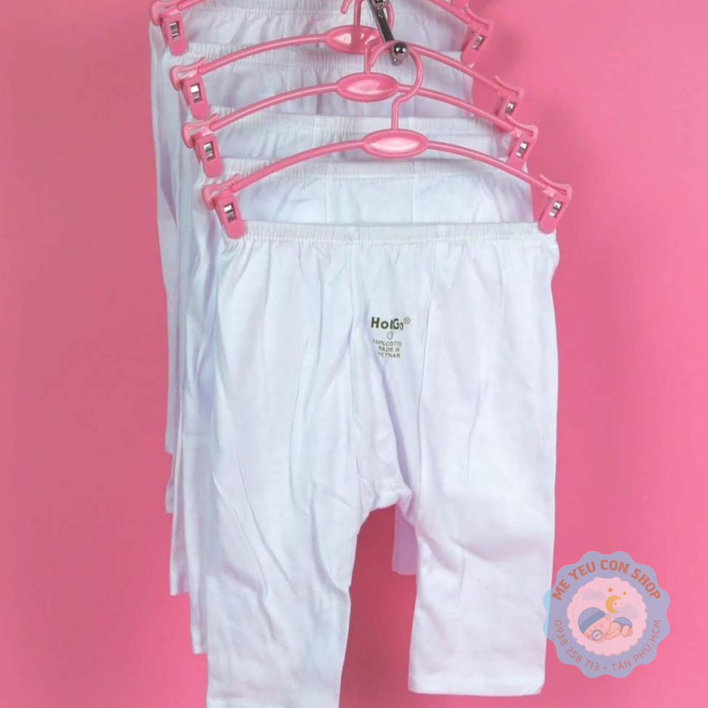 (3-13kg) Quần Dài Mặc Bỉm HotGa Cotton Trắng Cho Bé