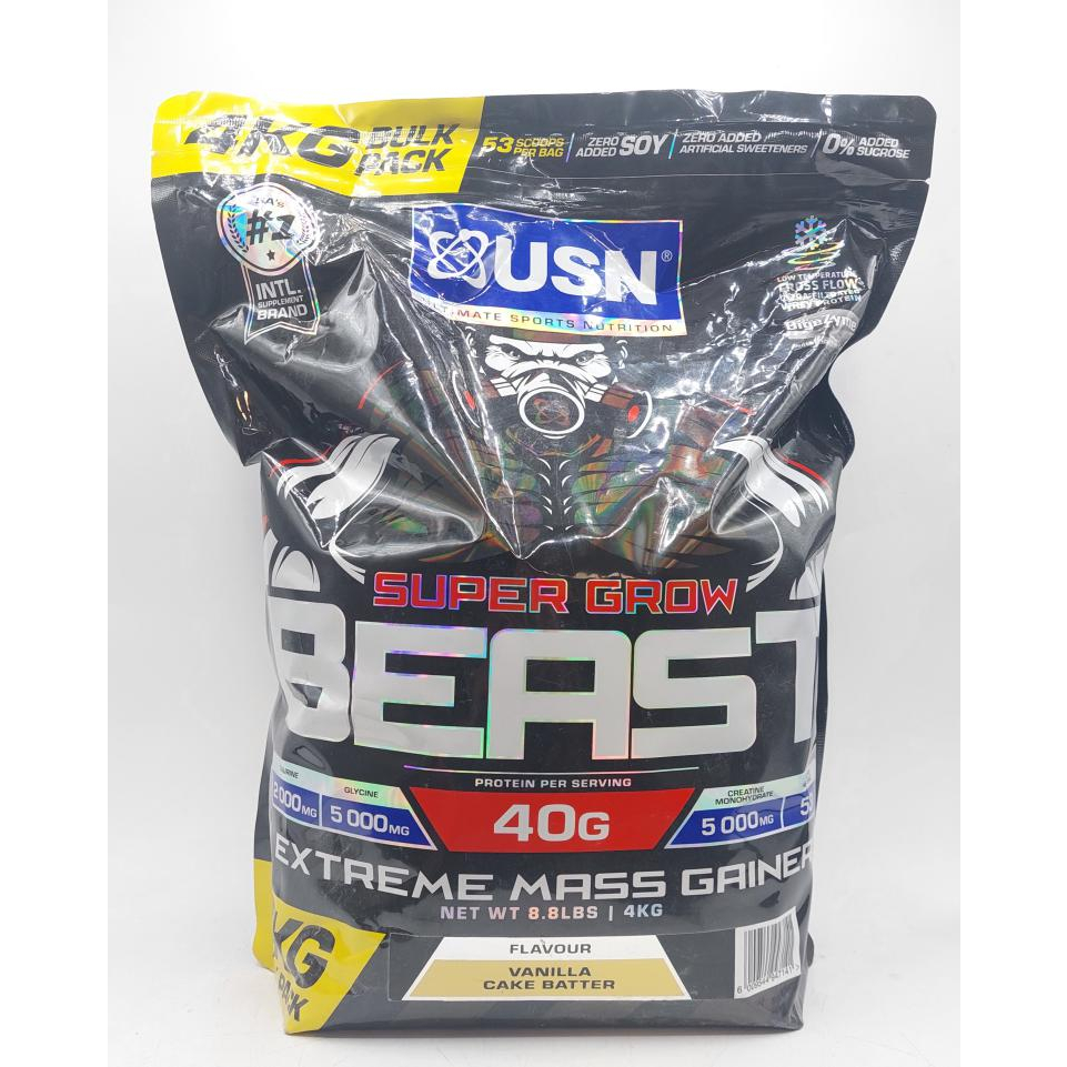 USN Super Grow Beast Extreme Mass Gainer 4kg | Lazada