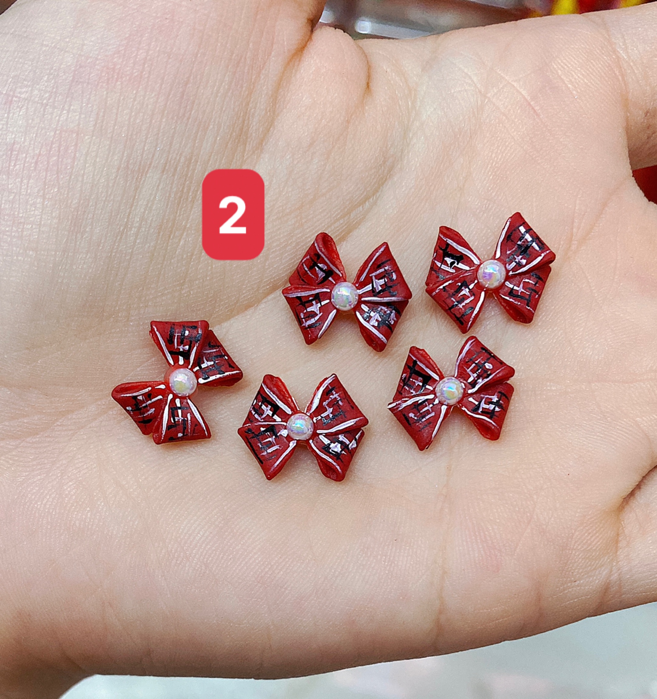 Nơ bột gắn móng ,hàng chuẩn đẹp như hình (Giá 1 nơ)- Mini Nails