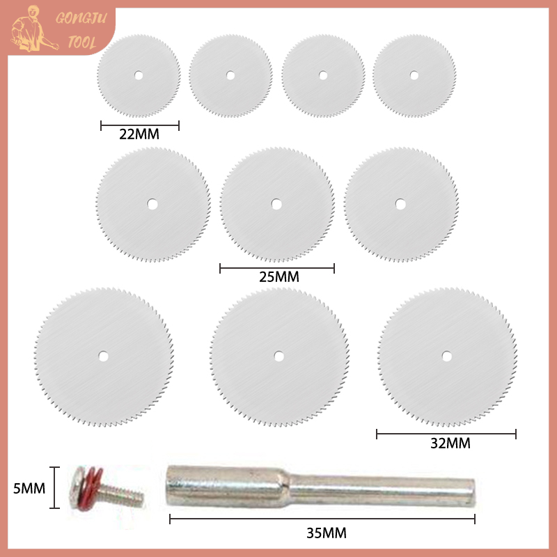🔨 TOOL 11PCS Kit Mini Circular Saw Blade Electric Grinding Cut Cutoff Mandrel Set