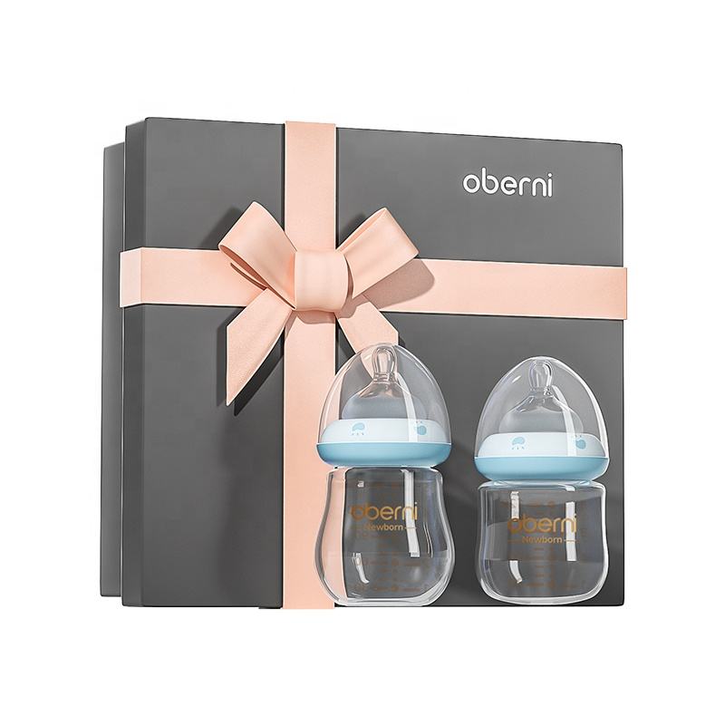 JOYNCLEON 0 đến tháng 6 Bộ hộp đựng sữa thủy tinh cho trẻ sơ sinh, Chai chống đầy hơi cho trẻ sơ sinh