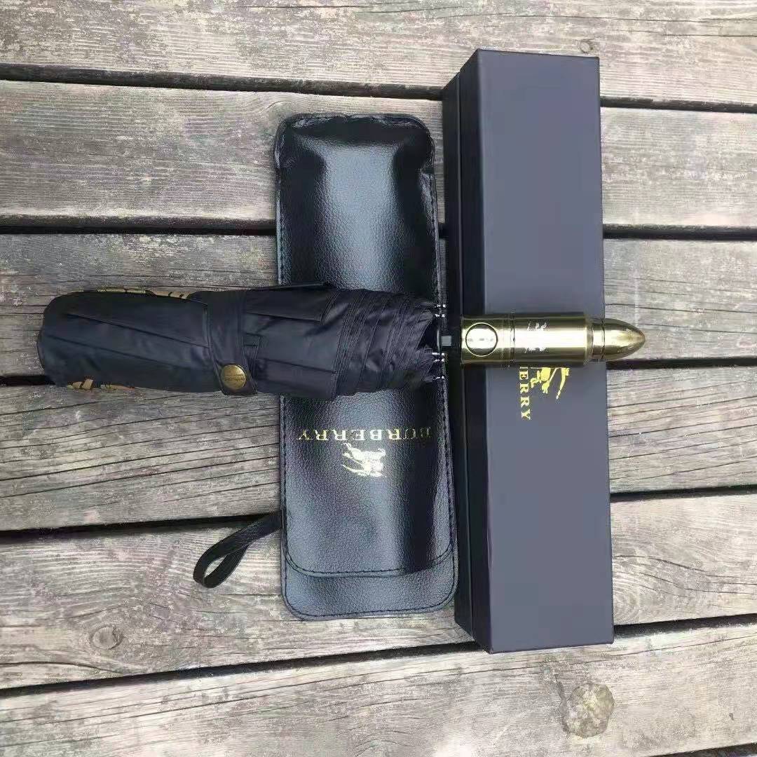Burberry Tri-fold Automatic Vinyl Folding Gift Umbrella