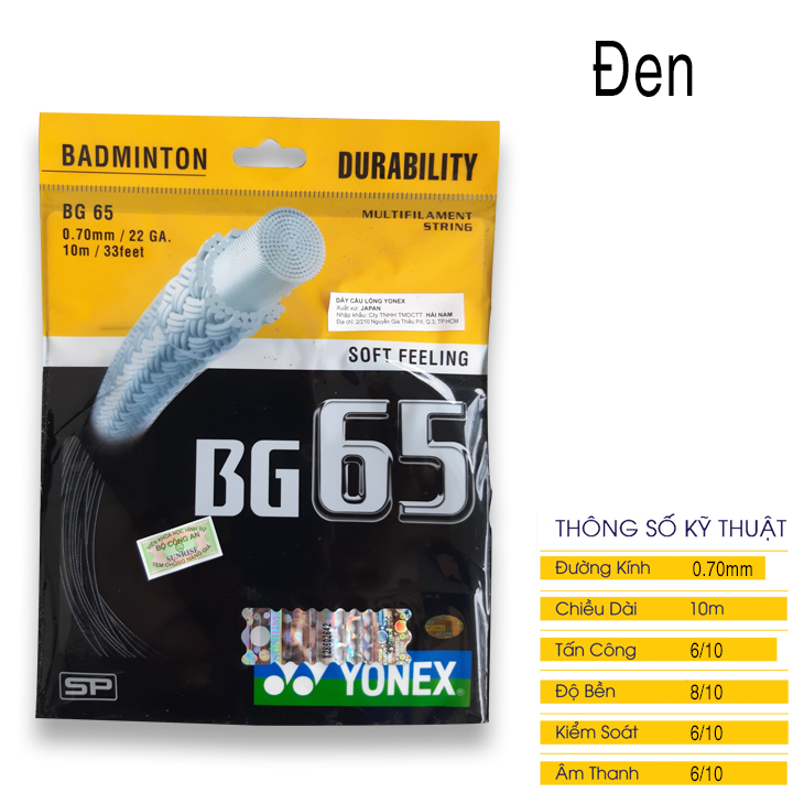 Dây đan vợt cầu lông Yonex BG65 1 bộ [FreeShip] [Ảnh thật] [Chính hãng]