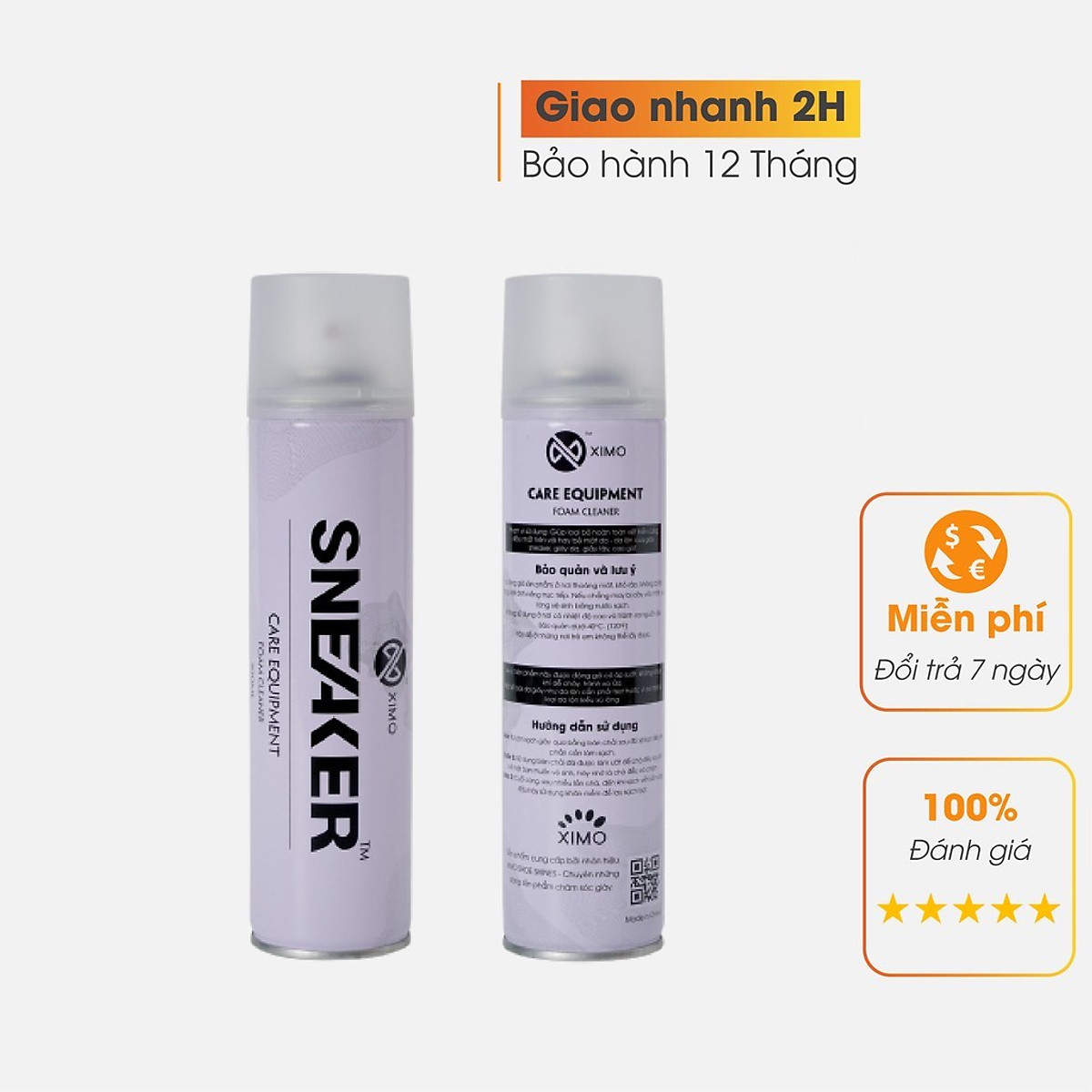 [Sạch giày nhanh] Chai xịt bọt làm sạch giày dép SNEAKER 300ml siêu sạch