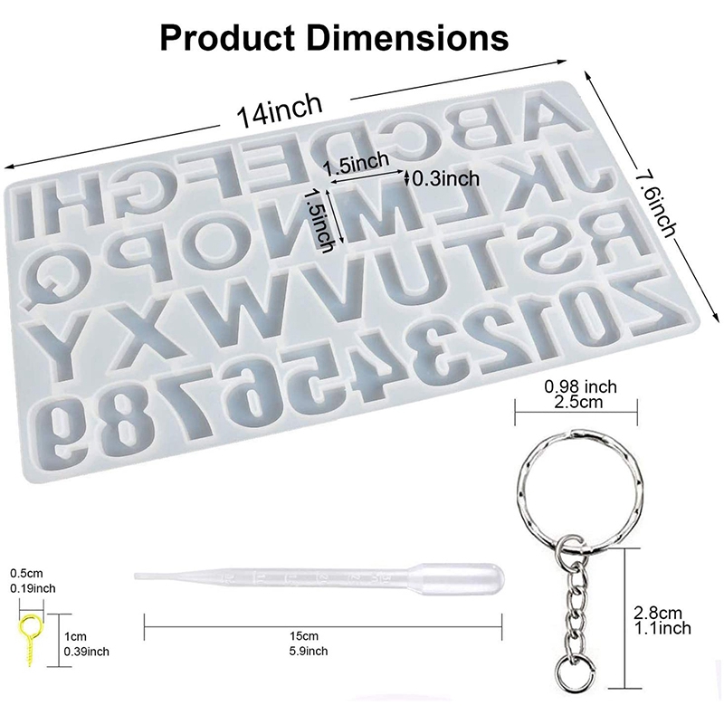 DIY Keychains Soap Resin Silicone Molds Clay Crafts Crayons SURBEAV Alphabet Casting Molds and Tools Set Letter /& Number Epoxy Resin Molds for Epoxy Resin Crafts White