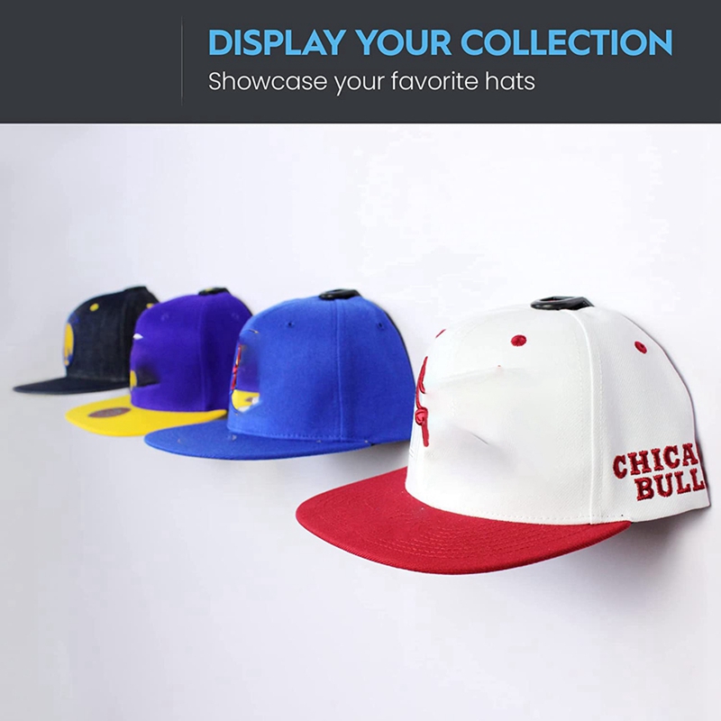 Modern JP Adhesive Hat Hooks for Wall-Hat Rack for Baseball Caps, Minimalist Hat Display