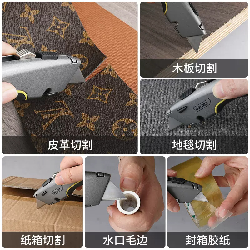 Deli Zinc Alloy Utility Knife, Box Heavy Duty Retractable for Cartons ...