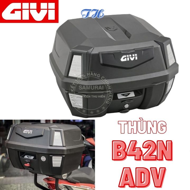 Thùng sau givi B42N-ADV 42 Lit có tựa lưng, chống sốc, phản quang hàng chính hãng bảo hành 2 năm