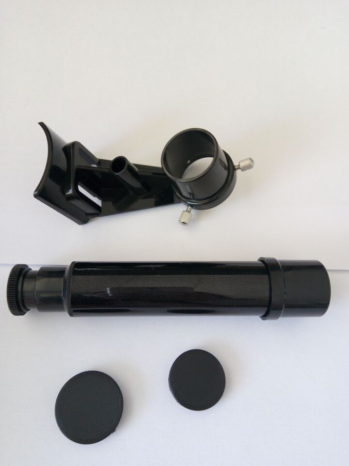 5x24 Vizierzoeker Met Beugel – Voor Telescoop, Zwart Kunststof, Incl. Stofkappen, 145 Mm