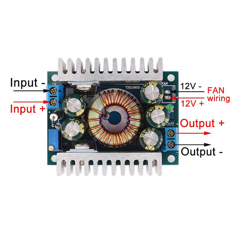 DC-DC 12A Adjustable High Power Low Ripple Step Down Buck Module 95% Efficient Vehicle Power Module