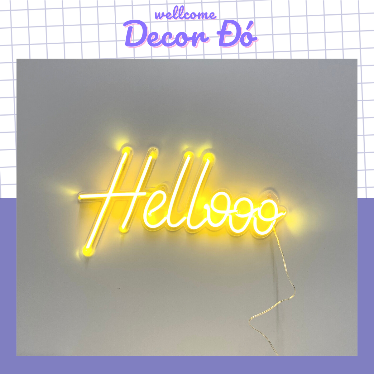 Neon lamp | Hellooo | KT 40x23cm | gift stickers, gift adapter, 1,5m power cord stealth |