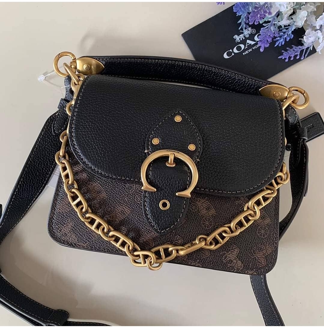 Original Coach 4603 Beat Shoulder Bag 18 With Horse And Carriage Print