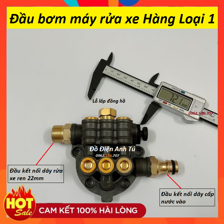 Đầu bơm máy rửa xe mini- Đầu máy bơm áp lực ( Loại Tốt )