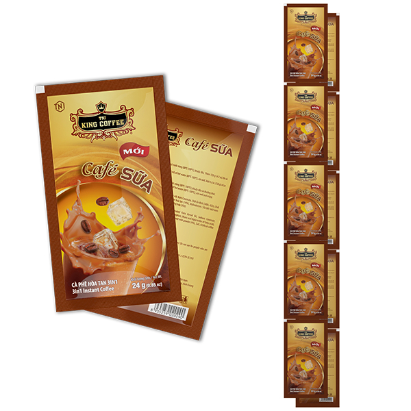 10 Gói lẻ_King_3in1_Cà Phê Sữa Hòa Tan 3IN1 KING COFFEE (20gr/ gói)