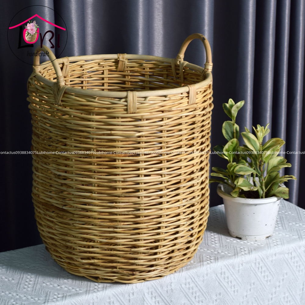 [Lubi Home] - Round rattan basket, set of 2