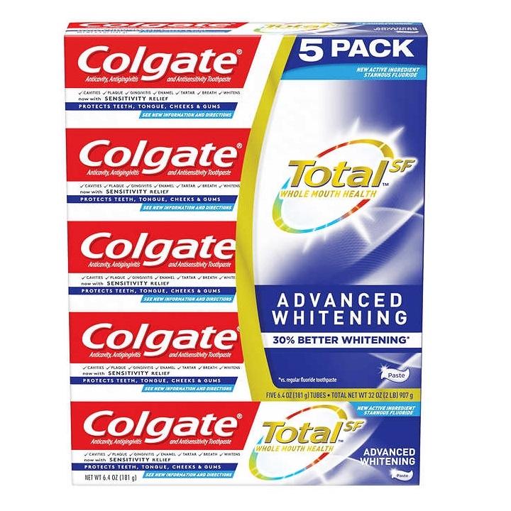 Kem đánh răng trắng răng Colgate Total Advanced Whitening Toothpaste 181g - USA (trắng răng- ngừa sâu răng - không ê buốt)