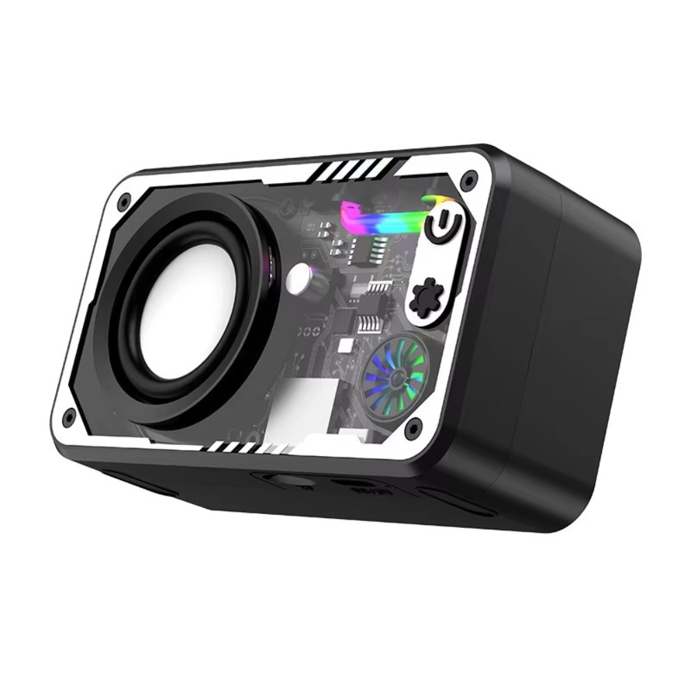 Bass Boost RGB Light Transparent Mecha Speaker Colorful LED Lighting ...