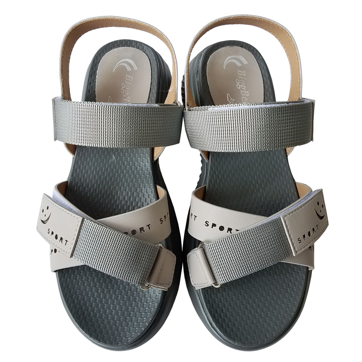 Giày sandal nữ da bò thật BIGBEN cao 4,5cm SDN86