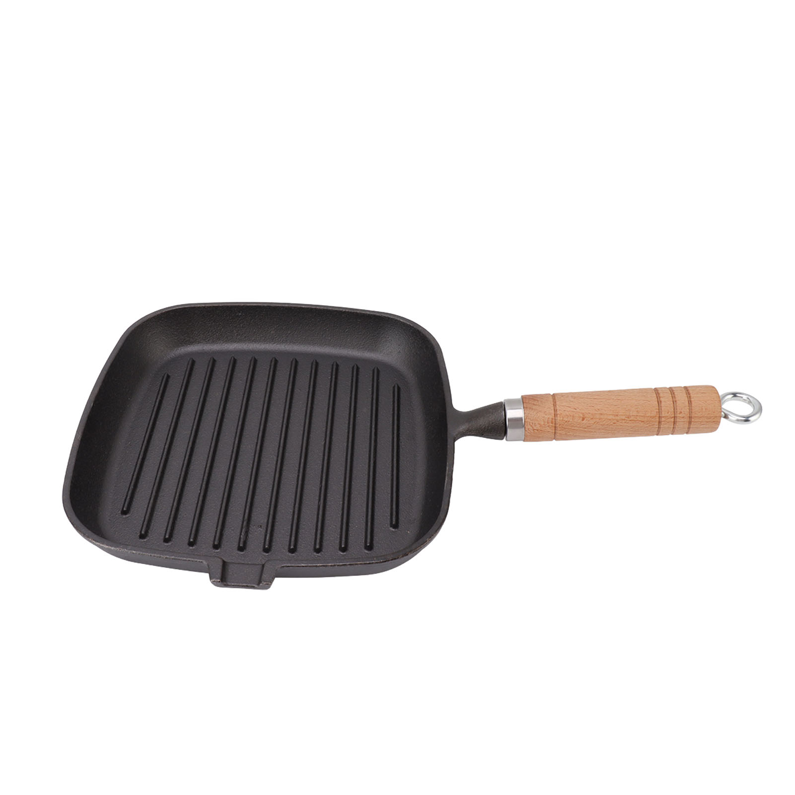 Cast Iron Pan Cast Iron Skillet Wooden Handle for Steak