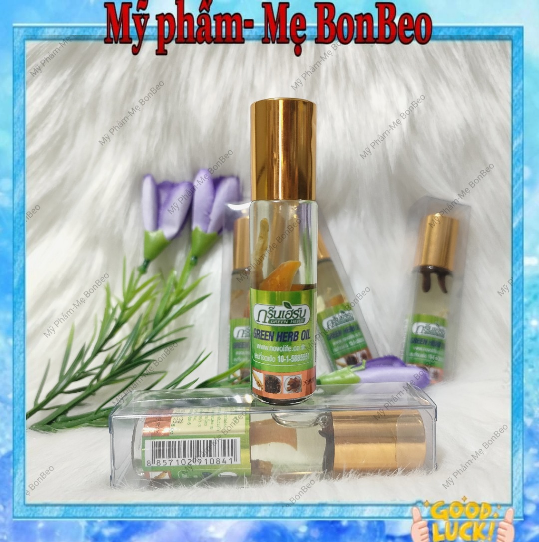 Dầu gió lăn SÂM thảo dược Green Herb Oil Thái Lan 8g