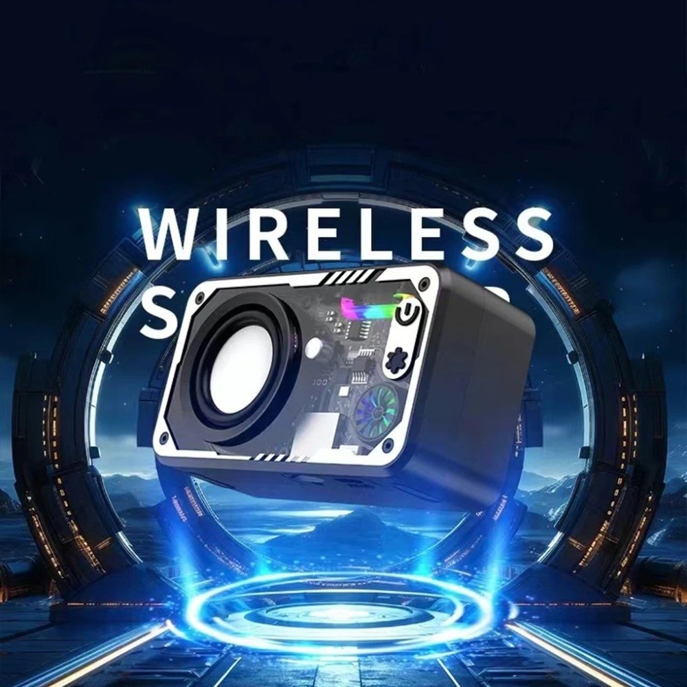 Bass Boost RGB Light Transparent Mecha Speaker Colorful LED Lighting ...
