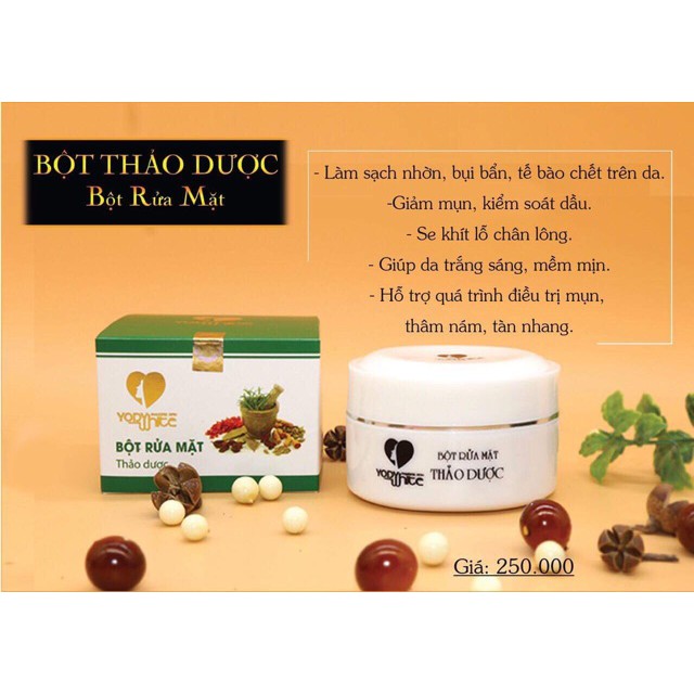 Bột rửa mặt thảo dược Yody White Phương Anh