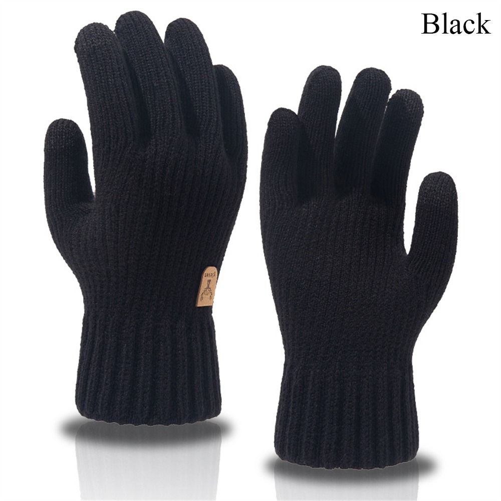Thick Men Knitted Gloves Windproof Cold Proof Wool Mittens Daily Touch Screen Warm Gloves Autumn Winter.