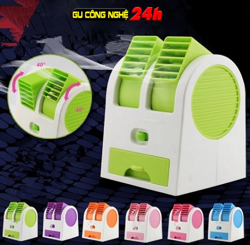 Quạt điều hòa mini 2 cửa - quạt đá 2 cửa có 2 chế độ mát