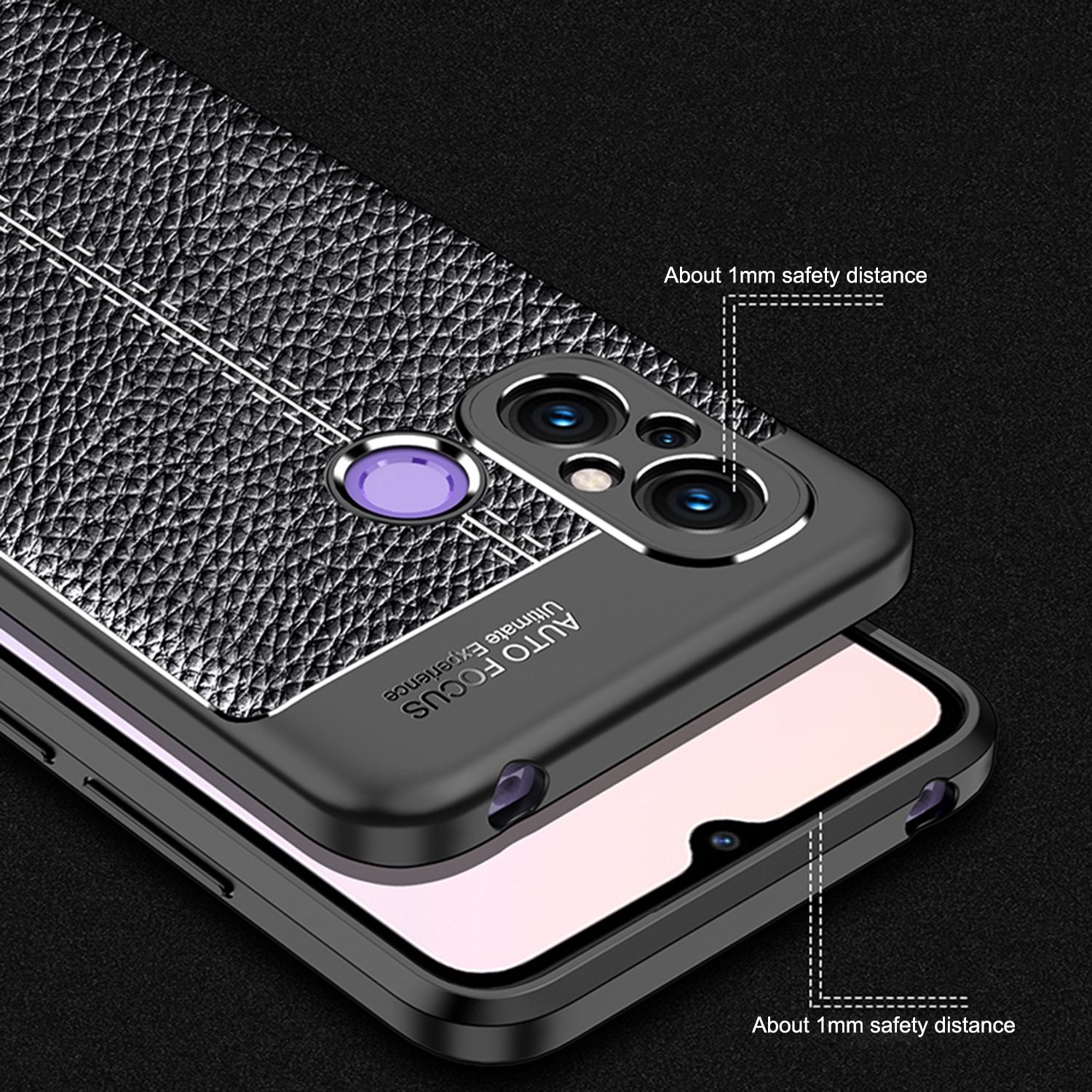 (RepairParts Mania)For Xiaomi Redmi 12C Litchi Texture Shockproof TPU Phone Case(Black)