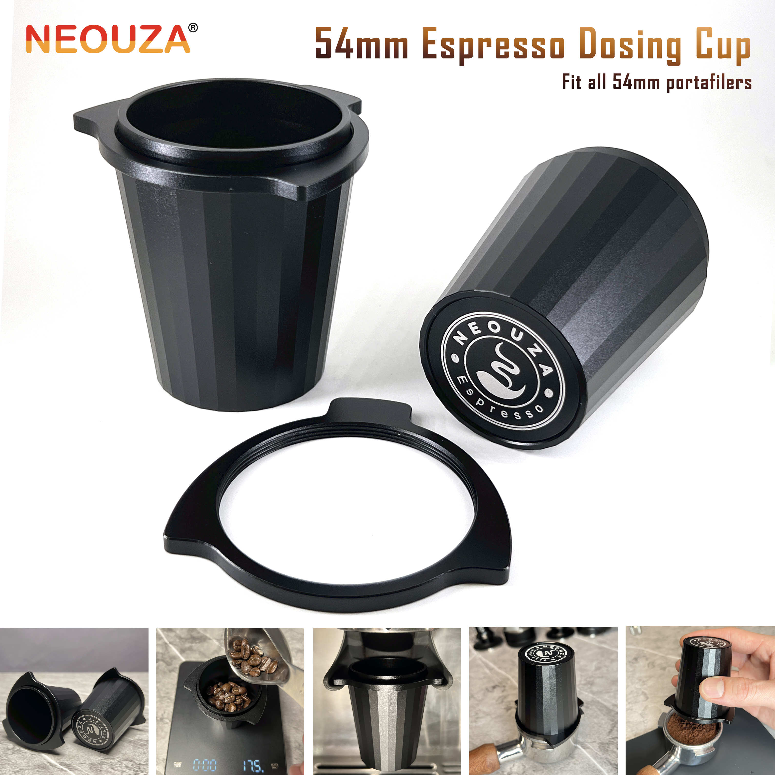 NEOUZA 54mm Espresso Funnel Dosing Cup Aluminum Alloy