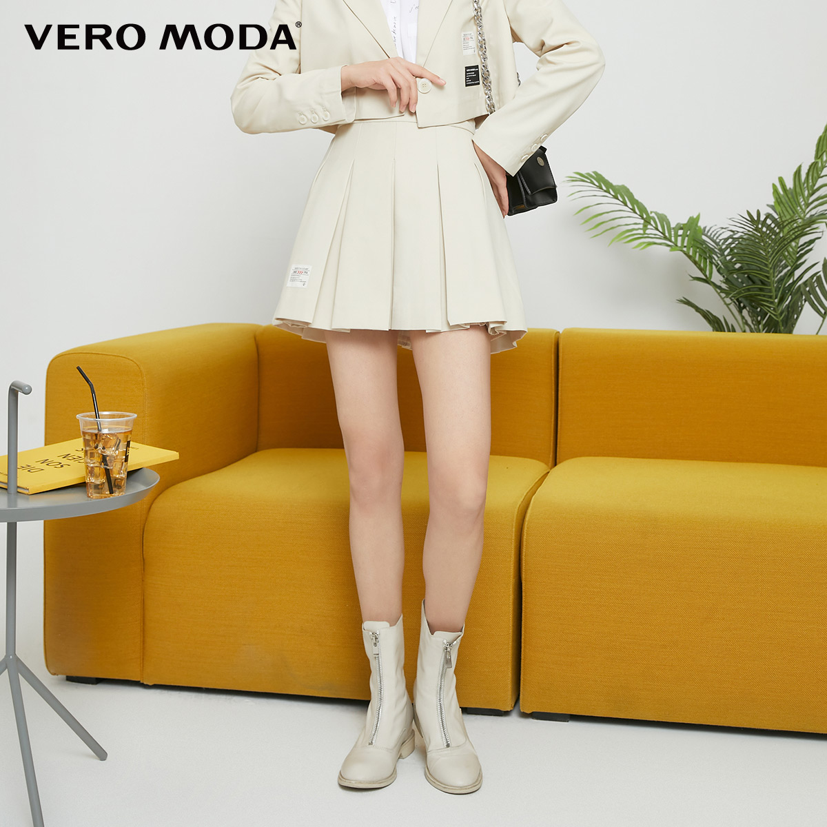 Vero Moda Chân Váy Mini Trang Trí Cạp Vừa Xếp Ly Hộp Trơn Cho Nữ 321216042 thumbnail