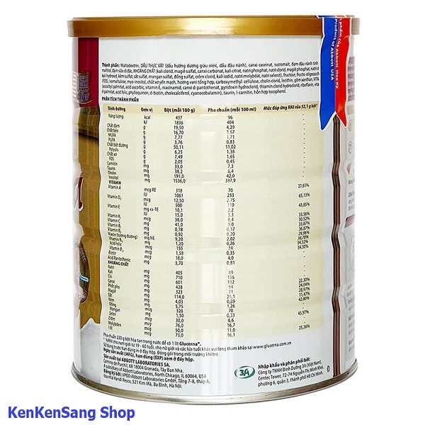 Sữa bột Glucerna 850g (dành cho người bị tiểu đường)